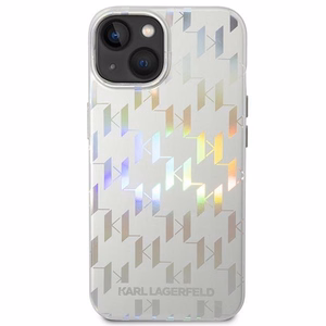 Karl Lagerfeld KLHCP14MLGMMSV3 iPhone 14 Plus 6.7 "kovakotelo hopea / hopea Monogrammi Iriseva hopea