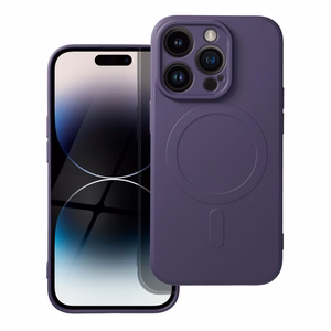 Silikoninen Mag Cover iPhone 14 PRO:lle yhteensopiva MagSafen kanssa tummanvioletti