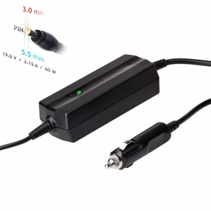 Akyga AK-ND-38 car charger for laptop (19V / 3.16A 60W 5.5 x 3.0mm + pin) Samsung 1.2m