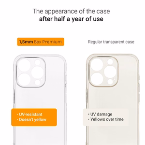 Suojakuori iPhone 12 Pro Max:lle BOX PREMIUM 1,5 mm läpinäkyvä musta