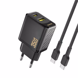 Dudao A27MaxCEU PD QC 35W USB-A USB-C seinälaturi USB-C kaapelilla - musta
