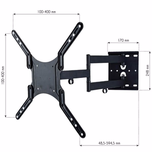 Techly 23-55 yleiskäyttöinen LCD TV -seinäkiinnike musta ICA-PLB 136M