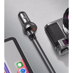 Autolaturi Baseus Digital Display 24W 2xUSB-A musta CCBX-0G
