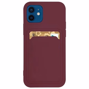 Korttikotelo Silikoni lompakko asia korttipaikka asiakirjat Samsung Galaxy A42 5G Burgundy