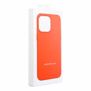 Case for iPhone 16 PLUS Leather Mag Cover compatible with MagSafe red