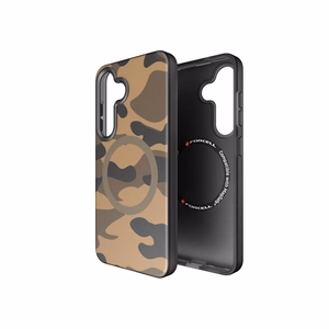 Suojakuori Samsung S25:lle Forcell F-Protect Levels Dual Layer 4D MagSafe-yhteensopiva Military Drop-Test desert camo