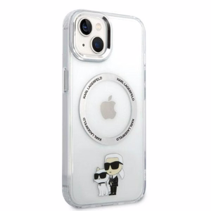 Karl Lagerfeld suojakuori iPhone 14 Plus 6.7":lle KLHMP14MHNKCIT läpinäkyvä kovakuori MagSafe IML NFT Karl&Choupette