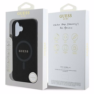 GUESS PU Saffiano Classic Logo MagSafe Suojakuori GUHMP16MPSAHMCK iPhone 16 Plus:lle - Musta