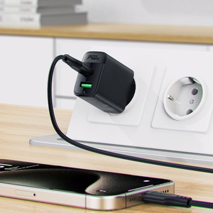 Acefast A78 GaN laturi USB-A / USB-C PD 20 W - musta