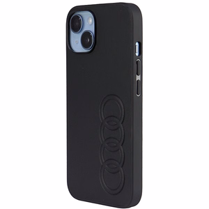 Audi Synthetic Leather Suojakuori iPhone 14 6.1 musta/musta kova kuori AU-TPUPPCIP14-TT/D1-BK