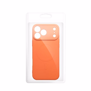 Silikoninen Mag Cover-suojakuori mallille iPhone 17 Pro Max / 18 Pro Max, MagSafe-yhteensopiva kameransuojauksella – oranssi
