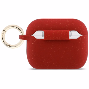 Guess Silicone Glitter Ring Suojakuori AirPods Pro 3:lle punainen ja glitter