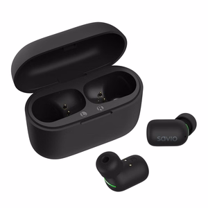 Savio TWS-09 IPX5 langattomat in-ear-kuulokkeet musiikkiin Bluetooth mustat