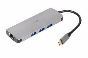 iBox IUH3RJ4K -keskitin USB Type-C 5000 Mbit/s hopea