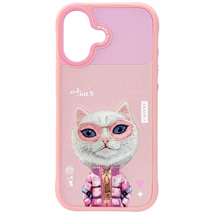 Nimmy Cool&Cute 2.0 Cat Suojakuori iPhone 17:lle - Vaaleanpunainen