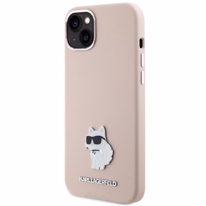 Karl Lagerfeld Suojakuori iPhone 15 Plus 6,7 KLHCP15MSMHCNPP vaaleanpunainen HC SILICONE C METAL PIN