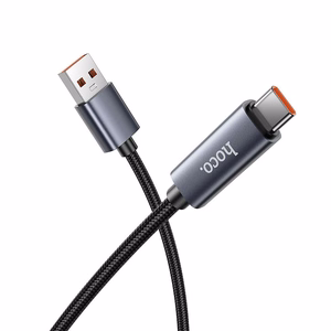 Hoco USB-A - USB-C -kaapeli 5A näytöllä 1 m X112 - musta