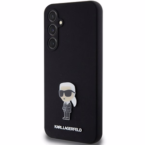Karl Lagerfeld Silicone Ikonik Metal Pin suojakuori Samsung Galaxy S23 FE:lle - musta