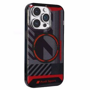 Audi IML Sport MagSafe Suojakuori iPhone 14 Pro Max 6.7" Musta/Musta Kova Suojakuori AU-IMLMIP14PM-RSQ/D2-BK
