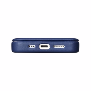 iCarer CE Premium Nahka Folio Case iPhone 14 Plus Magneettinen Flip Nahka Folio Case MagSafe Blue (WMI14220715-BU)