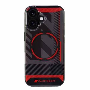 Audi IML Sport MagSafe iPhone 16 6.1" Musta/Musta Kova Suojakuori AUS-IMLMIP16-RSQ/D2-BK