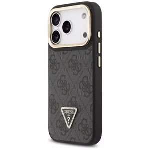 Guess 4G PU Triangle Logo & Stand Camera MagSafe suojakuori iPhone 17 Pro - musta