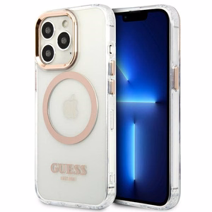 Guess GUHMP13XHTRMD iPhone 13 Pro Max 6.7 "kulta / kulta kova kotelo Metal Outline Magsafe