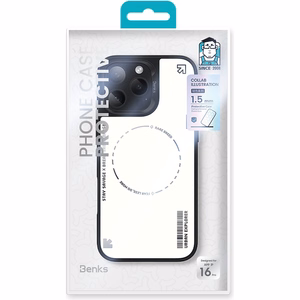 Benks Dynamic Minimalist suojakuori iPhone 16 Pro Max:lle valkoinen