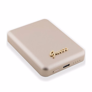Guess MagSafe Metal Script Logo induktiovirtapankki 5W 3000mAh - kultainen