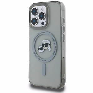 Karl Lagerfeld IML Metal Karl&Choupette Head MagSafe Case for iPhone 16 Pro - Black