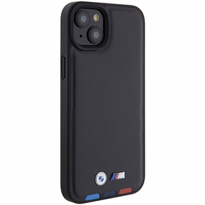 BMW BMHCP15M22PTDK iPhone 15 Plus 6.7" musta/musta Leather Stamp Tricolor