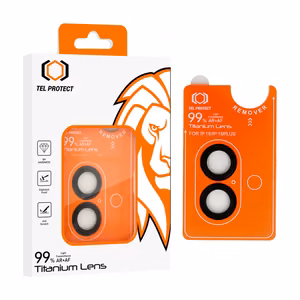 Karkaistu lasi Tel Protect Titanium Lens 99% AR kameralle iPhone 16/16 Plus:lle musta (linssi 2 kpl)