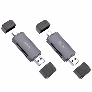 Hoco HB45 Muistikortinlukija USB-C/USB-A 2-in-1 USB2.0 Harmaa