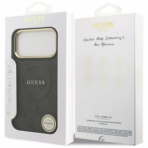 GUESS suojakuori IPHONE 17 Pro Max:lle MagSafe-yhteensopiva GUHMP17XP4MSEGCK (PU 4G W/ Classic) musta