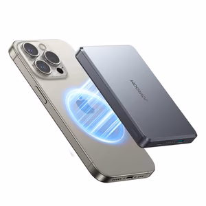 Joyroom JR-PBM08 Pro 10000mAh 20W Powerbank 15W induktiivisella latauksella Ultra-Thin - harmaa - harmaa