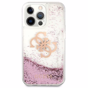 Guess GUHCP13XLG4GPI iPhone 13 Pro Max 6.7" vaaleanpunainen/vaaleanpunainen kovakotelo 4G Big Liquid Glitter