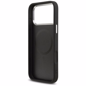 Guess Grained Triangle Logo MagSafe -suojakuori iPhone 17 Pro Max - musta