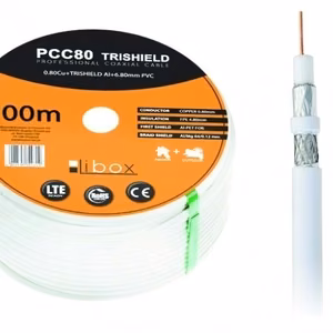 Libox PCC80 100m koaksiaalikaapeli RG-6/U valkoinen