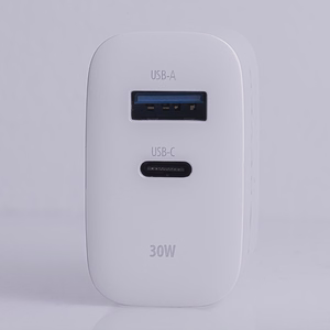 Forever TC-07-30AC PD QC charger 1x USB-C 1x USB 30W white + USB-C - USB-C cable 60W