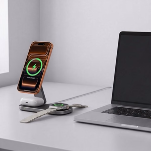 Tech-Protect A52 MagSafe Qi2.2 25 W langaton 3-in-1-latausasema – musta