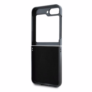 DKNY Nahkainen Metal Stack Logo Suojakuori Samsung Galaxy Z Flip 6:lle - Musta