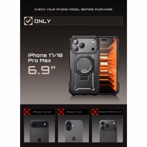 Supcase Grip Pro Mag MagSafe -suojakuori iPhone 18 Pro Max / 17 Pro Max – musta