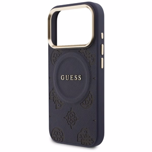 Guess Peony Hot Stamp MagSafe Suojakuori iPhone 17 Pro:lle - Sininen