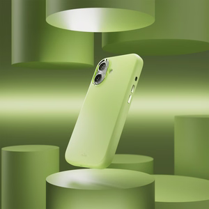 Pure Icon Mag Pro nestesilikoninen suojakuori iPhone 17, MagSafe-yhteensopiva, kamerasuojalla ja alumiinipainikkeilla - vihreä