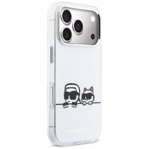 Karl Lagerfeld IML Karl & Choupette Peekaboo Logo MagSafe Suojakuori iPhone 17 Pro Maxille - Valkoinen