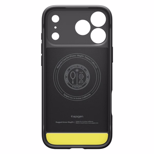 Spigen Rugged Armor MagSafe suojakuori mallille iPhone 18 Pro / 17 Pro – väri: mattamusta