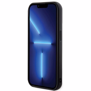 Karl Lagerfeld 3D Rubber Glitter Logo Suojakuori iPhone 15 Pro:lle - musta
