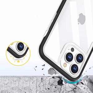 Kirkas 3in1 tapauksessa iPhone 13 Pro kehys geeli kansi musta