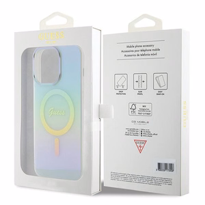 Guess IML Iridescent MagSafe Suojakuori iPhone 15 Pro:lle - turkoosi