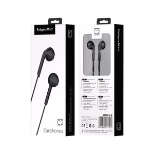 Kruger&Matz C2 USB-C-nappikuulokkeet mikrofonilla, mustat